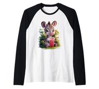 Zèbre Homme Femme Boba Tea Kawaii Bubble Tea Zebra Manche Raglan