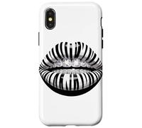 Zèbre Lèvres Grillage Diamant Dents Bijoux Dentaires Coque pour iPhone X/XS