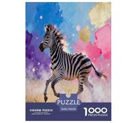 Zèbre, Puzzle De 1000 Pièces, Défi Enrichissant pour L’Esprit, Parfait comme Cadeau Personnel, À Partir De 8 Ans, Style Peint Animal, 70x50cm/1000pcs