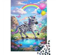 Zèbre Puzzles 1000 Pieces Cadeau Unique Cartoon Fairy Tales Défi Jouet À De Qualité Supérieure Peinture Art pour Adultes Et Enfants 1000pcs (75x50cm)