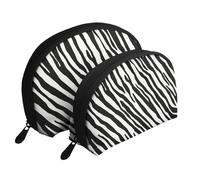 Zèbre Rayure Naturel, Trousse de Maquillage Coquille Femme Petit Porte-Monnaie Trousse de Toilette Trousse à cosmétiques 2 pièces