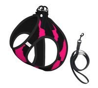 Zèbre Rose Noir,Harnais pour Animaux de Compagnie, Harnais réfléchissant réglable pour Chien,S