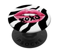 Zèbre, Rose Vif, Noir et Blanc, Teen Vibe, Mode féminine PopSockets PopGrip Adhésif