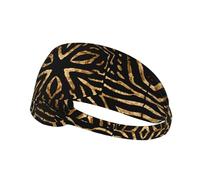Zèbre Sauvage d'Afrique à Rayures Noires et dorées,Bandeau de Sport Unisexe, Bandeau élastique Multi-usages pour Cheveux