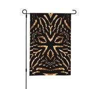 Zèbre sauvage d'Afrique à rayures noires et dorées,Drapeau de jardin décoratif double face pour intérieur et extérieur, 30 x 45 cm