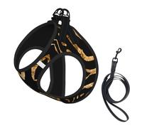Zèbre Sauvage d'Afrique à Rayures Noires et dorées,Harnais pour Animaux de Compagnie, Harnais réfléchissant réglable pour Chien,L