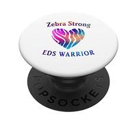 Zèbre Strong EDS Warrior - Sensibilisation au syndrome d'Ehlers Danlos PopSockets PopGrip Interchangeable