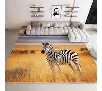 ZèBre Tapis 150x210 cm Paysage De Prairie Moquette Antiderapant à Poils Courts Tapis 3D Lavable en Machine Convient aux Grands Salons Salles à Manger et Chambres a-3803