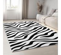 ZèBre Tapis 60x90 cm Imprimé Animal Moquette Antiderapant à Poils Courts Tapis 3D Lavable en Machine Convient aux EntréEs Couloirs et Portes d'Entrée a-3640
