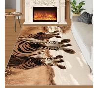 Zèbre Tapis Prairie RétroTapis pour Chambre d'enfant Zèbre Noir Et Blanc De Prairie 100x140 Rug Anima Rug Tapis Antidérapant Lavable en Machine pour Zones à Fort Trafic