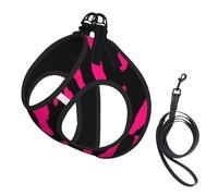 Zèbre Tigre Léopard Rose,Harnais pour Animaux de Compagnie, Harnais réfléchissant réglable pour Chien,M