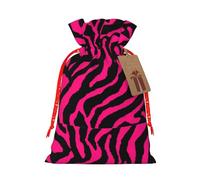 Zèbre Tigre Léopard Rose Impression Sac Mode Sac Léger Cordon Pochette avec Étiquette Kraft pour Noël Halloween