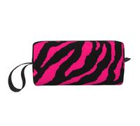 Zèbre Tigre Léopard Rose, Trousse de Maquillage Trousse à cosmétiques Trousse de Toilette de Voyage Portable Pochette de Maquillage
