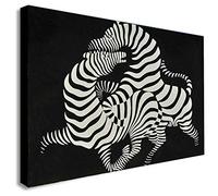 Zèbres Abstraits par Victor Vasarely - Impression sur Toile encadrée. Différentes Tailles (A2 24x16 Pouces)