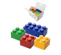 Zebrix Lot de 50 bruques de Construction XXL - 4 Couleurs - Grands Blocs de Construction en Rouge, Vert, Bleu et Jaune - (50 Pierres) - pour bébés et Enfants de 6 Mois à 99 Ans
