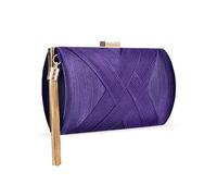 Zebrum Pochette de soirée de designer, sac à main de soirée, pochette de soirée pour portefeuille, porte-monnaie pour jeune femme - Violet - Élégant pompon violet,