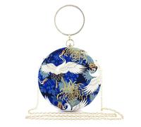 Zebrum Pochette de soirée de designer, sac à main de soirée, pochette de soirée pour portefeuille, porte-monnaie pour jeune femme - Bleu - Bleu grand rond.,