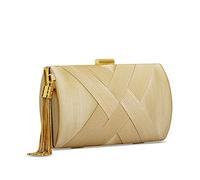 zebrum Pochette de soirée pour femme, Pompon beige élégant, Taille unique