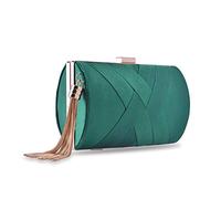 zebrum Pochette du soir pour femme, sac à main de broderie de créateur, sac à main du soir, sac de mariage, porte-monnaie pour femmes (gland vert foncé et élégant)