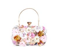 zebrum Sac à main de soirée pour femme, Fleur perlée or