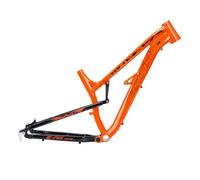 ZECHAO Cadre de Vélo en Alliage D'aluminium avec Freins À Disque, 17 Pouces, VTT Tout Suspendu 27,5 Pouces DH/XC/AM Softail, Cadre À Serrage Rapide 135 Mm(Orange)