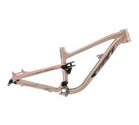 ZECHAO Cadre De VTT Semi-Rigide 24 Pouces, Freins À Disque 320 Mm, Cadre en Alliage D'aluminium avec Suspension, Axe Traversant Boost 148 X 12 Mm, DH/XC/AM(Champagne Gold)