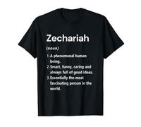 Zechariah Définition du nom Dictionnaire Amusant T-Shirt Graphique avec Valeur