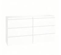 ZECIIYE Commode à 3 Tiroirs Lot de 2,6 Tiroirs Armoire de Rangement,Coiffeuse Table de Chevet,Modern Chiffonnier Meuble de Rangement pour Chambre,Salon,Bureau et Entrée,Blanc, 70x40x75CM