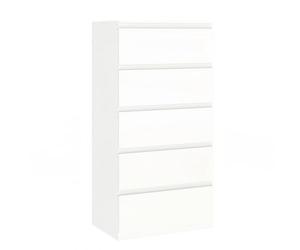 ZECIIYE Commode à 5 Tiroirs,Buffet,Commode Chambre,Coiffeuse Table de Chevet,Modern Chiffonnier Meuble de Rangement pour Chambre,Salon,Bureau et Entrée,Blanc,60X40X120.5cm