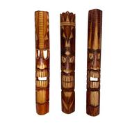 Zeckos Lot de 3 sculptures murales masque Tiki Hawaïen 101,6 cm