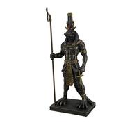 Zeckos Sobek Statue Crocodile égyptien Antique du Dieu du Nil Finition Bronze