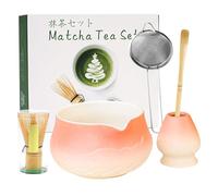 Zecnaud Matcha Tea Lot de 8 pièces en céramique avec fouet en bambou et bol pour cérémonie du thé japonaise (E)