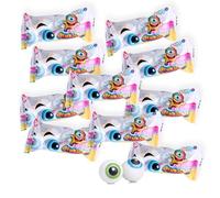 ZED Glubscher Chewing-gums 10x2 - Bonbons fruités à mâcher avec cœur liquide (170g) - Effet globe oculaire effrayant - Idéal pour Halloween, fêtes d’enfants, sachets cadeaux et surprises