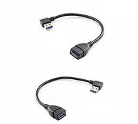 ZEDACA ® USB 3.0 mâle à Femelle Extension Prolonger 90 degré câble Super Fast 5Gbps Transfert de données câble de synchronisation 2pcs (y Compris Angle Gauche + câble à Angle Droit) 15cm