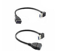 ZEDACA ® USB 3.0 mâle à Femelle Extension Prolonger 90 degré câble Super Fast 5Gbps Transfert de données câble de synchronisation 2pcs(y Compris Up Angle + vers Le Bas d'angle câble) 15cm