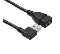 ZEDACA ® USB 3,0 mâle à Femelle Extension Prolonger 90 degré câble Super Fast 5Gbps Transfert de données câble de synchronisation 2pcs (Gauche d'angle câble) 15cm