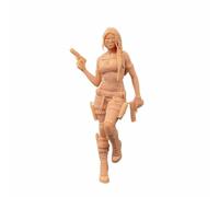 ZEDACAKAI Figurine Anime Girl with a Gun Male Knight With Gun Model Miniature scene GK Need To Be Colour By Yourself No3