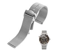 ZEDEVB Bracelet de montre en acier inoxydable 20 mm pour Omega 007 James Bond Seamaster 300 Bracelet de montre Milan 316L en métal tissé, 20 mm, Agate