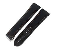 ZEDEVB Bracelet de montre en caoutchouc et nylon 20 mm 22 mm 19 21 mm pour Omega Seamaster GMT Planet Ocean Diver 300 Orange Bracelet de montre en silicone, 19mm, Agate