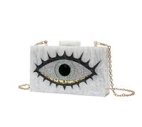 ZEDEVB Fashion Trend Sac à main en acrylique nacré pour les yeux Sac à bandoulière à une épaule Sac pour téléphone, blanc, Taille unique