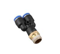 ZEDEVB Raccord de tuyau en Y Raccord pneumatique en T Raccord rapide PX4 6 8 10 12 mm Filetage mâle M5 1/8" 1/4" 3/8" 1/2" Coupleur BSP (PX6-02)