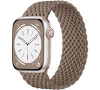 Zedoli Bracelet Solo Loop tressé compatible avec Apple Watch pour homme 44 mm, 45 mm, 42 mm, 49 mm, bracelets de sport élastiques en nylon pour iWatch Series 9 8 7 6 5 4 3 2 1 SE Ultra/Ultra 2, thé au