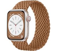 Zedoli Bracelet Solo Loop tressé compatible avec Apple Watch SE pour femme - 41 mm, 40 mm, 38 mm - Bracelet de sport élastique en nylon extensible pour iWatch Series 9 8 7 6 5 4 3 2 1 - Marron