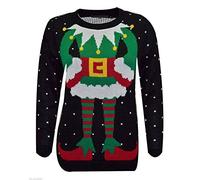 ZEE FASHION Noël Pulls Rudolph Imprimé 3D Nez Pom Pom - Femmes Unisexe