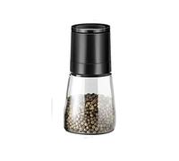 ZeeDa Moulin à sel et poivre réglable en céramique - Moulin à sel et poivre en verre - Moulin à poivre et à sel - Noir