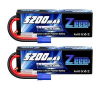 Zeee 2S lipo Batterie 5200mAh 7,4V 80C avec connecteur EC5 (2 Paquets)