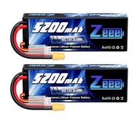 Zeee 2s lipo Batterie 5200mAh 7,4V 80C RC Batterie, avec connecteur XT60 Fiche, pour RC Evader BX Auto Car Truck LKW Truggy RC Hobby (2 Paquets)