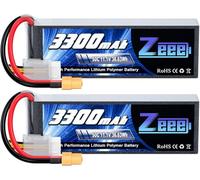 Zeee 3S Lipo 3300mAh 11.1V 50C Batterie RC avec Prise XT60 pour Voiture RC, Avion RC, hélicoptère RC, Hobby RC (2 pièces)