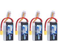 Zeee 3S Lipo 50C 2200mAh 11.1V Batterie Courte avec Prise XT60(4 Paquets)