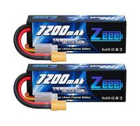 Zeee 3S Lipo 7200mAh 11,1V 120C avec Prise XT90 Hardcase RC Batterie pour véhicules à échelle 1/8 1/10, Voiture RC, Tank, Truggy, Buggy, camions RC, Bateaux (2pcs)